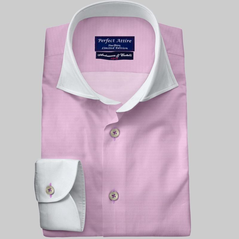 Pink Tailored Bespoke Business Twill Shirt Carola Series from Perfect Attire Singapore