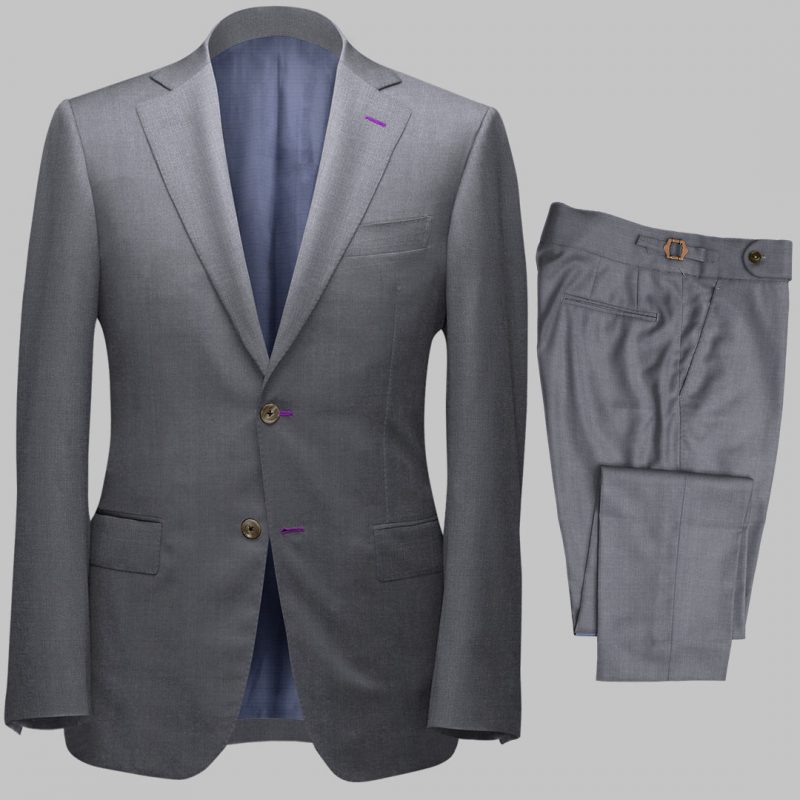 Bespoke Light Grey Tailored 2Piece Suit custom made by Perfect Attire Singpaore using fabric milled by Vitale Barberis Canonico (VBC)