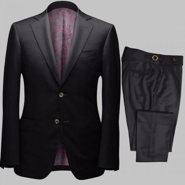 Bespoke Black Tailored 2Piece Suit custom made by Perfect Attire Singpaore