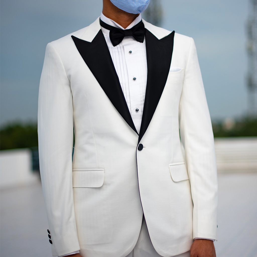 Tailored Bespoke White Tuxedo by Perfect Attire Singapore