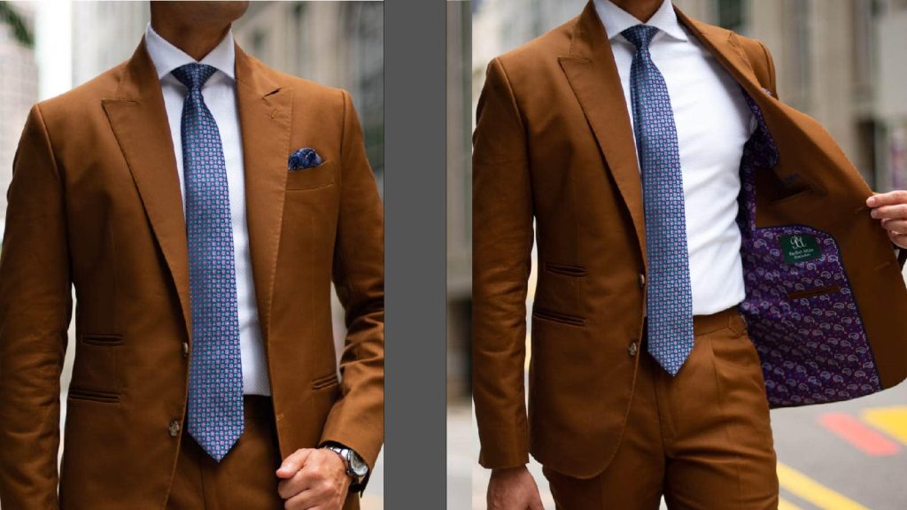 Rustic Brown Tobacco two Piece Bespoke Tailored Suit by Perfect Attire Singapore