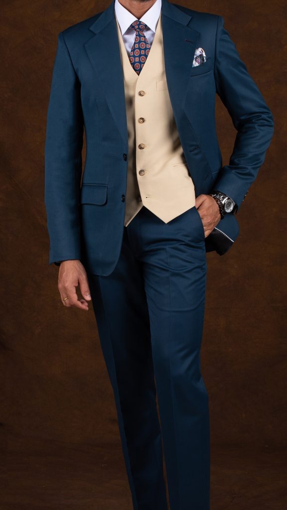 Dark Teal 2Pc Bespoke Suit Tailored by Perfect Attire Singapore
