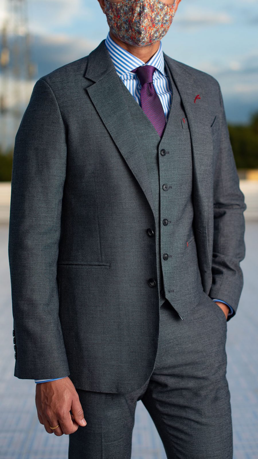 Grey Birds Eye Bespoke Tailor Made Suit tailored by Perfect Attire Singapore