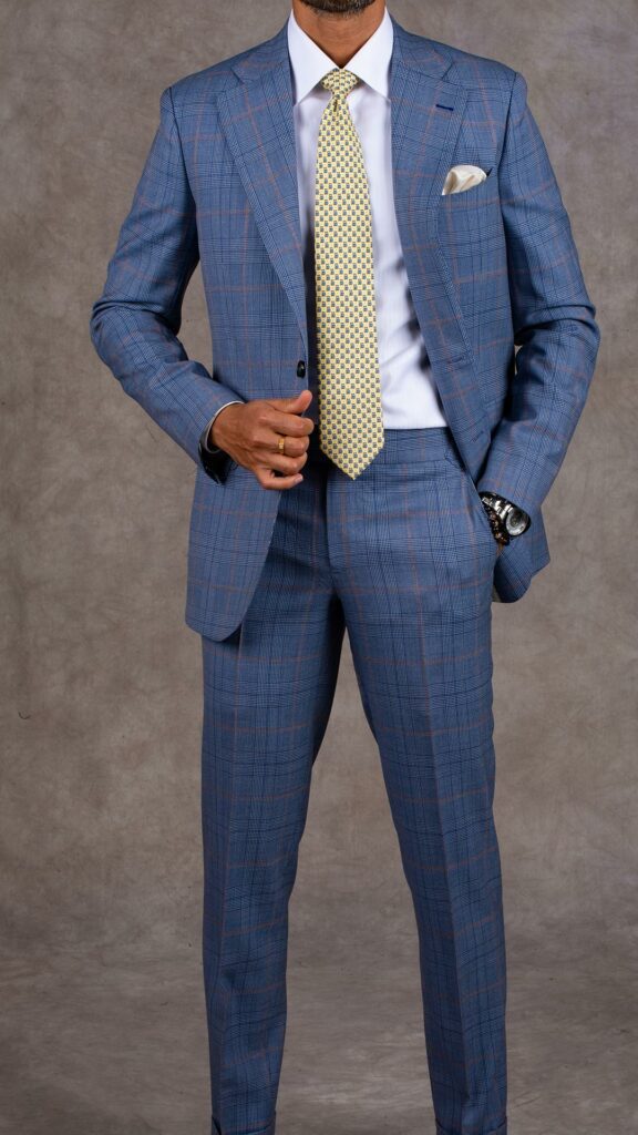 Grey Checked 2Pc Tailored Bespoke Suit by Perfect Attire Singapore